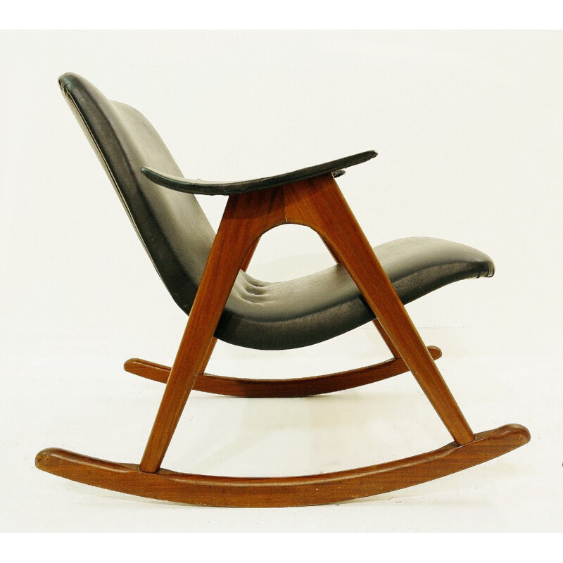 Chaise à bascule vintage par Louis Van Teeffelen pour Webe 1960s