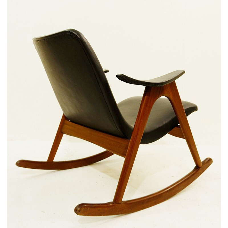 Vintage rocking chair by Louis Van Teeffelen for Webe 1960s