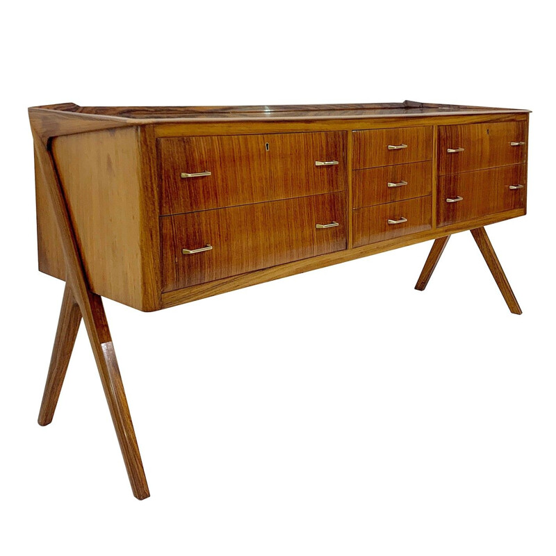 Vintage chest of drawers with mirror top Italy 1960s