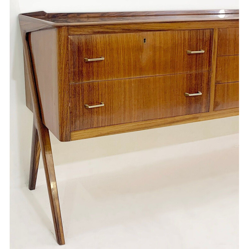 Vintage chest of drawers with mirror top Italy 1960s