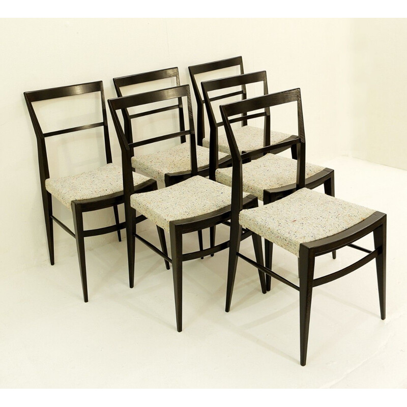 Set de 6 chaises à repas vintage Italiennes 1950s