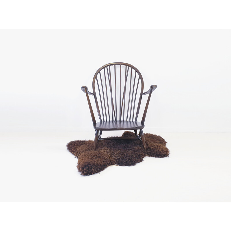 Vintage armchair Grandfather in wood by Lucian Ercolani for Ercol 1978