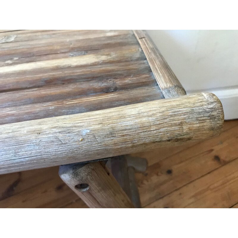 Vintage bench in bamboo foldable France 1950s