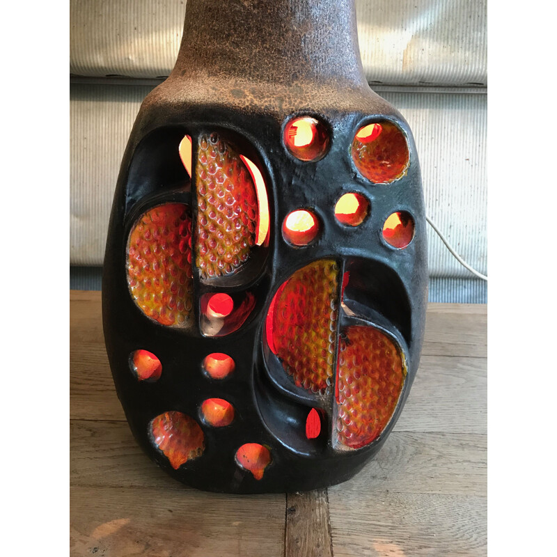 Vintage lamp in ceramic France 1970s