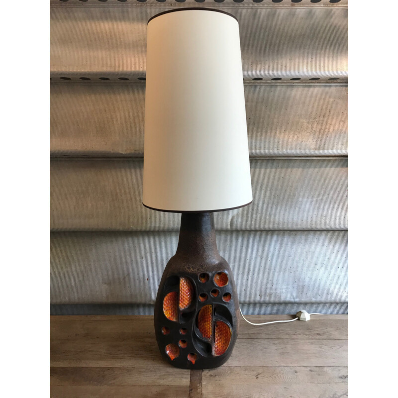 Vintage lamp in ceramic France 1970s