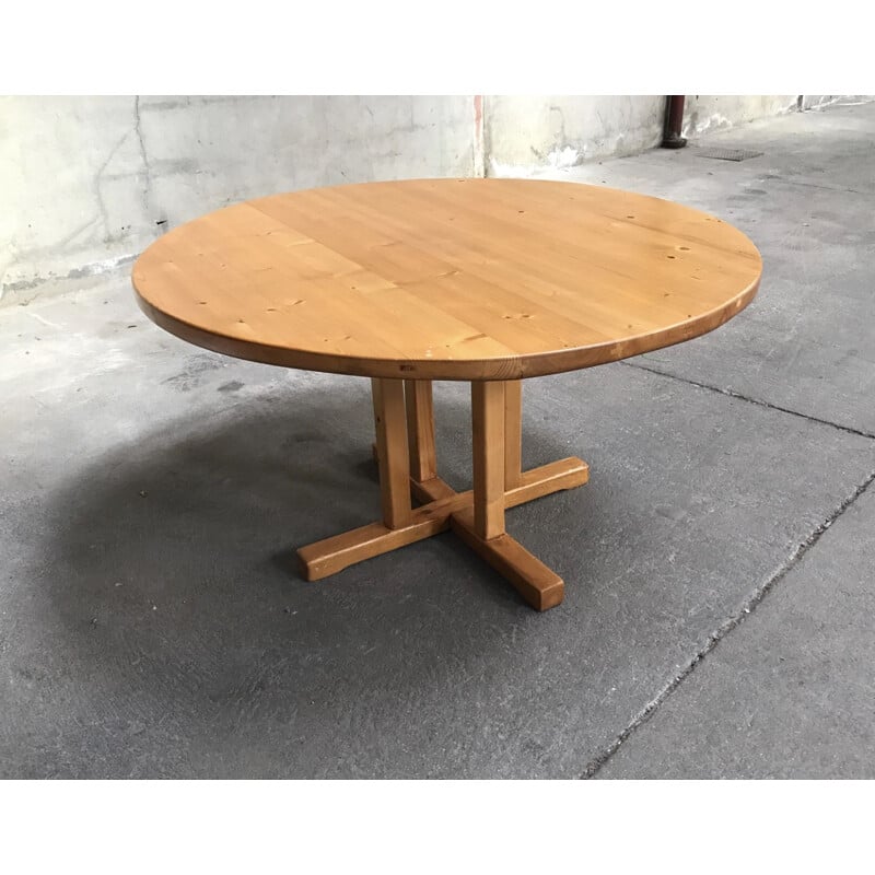 Vintage dining set in pine by Roland Haeusler for Regain