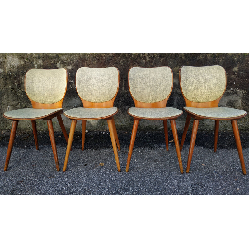 Set of 4 vintage chairs Baumann by Max Bill 1950s