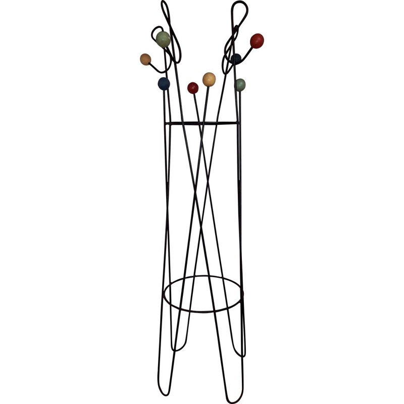 Vintage coat rack Clé de Sol by Roger Feraud France 1960s