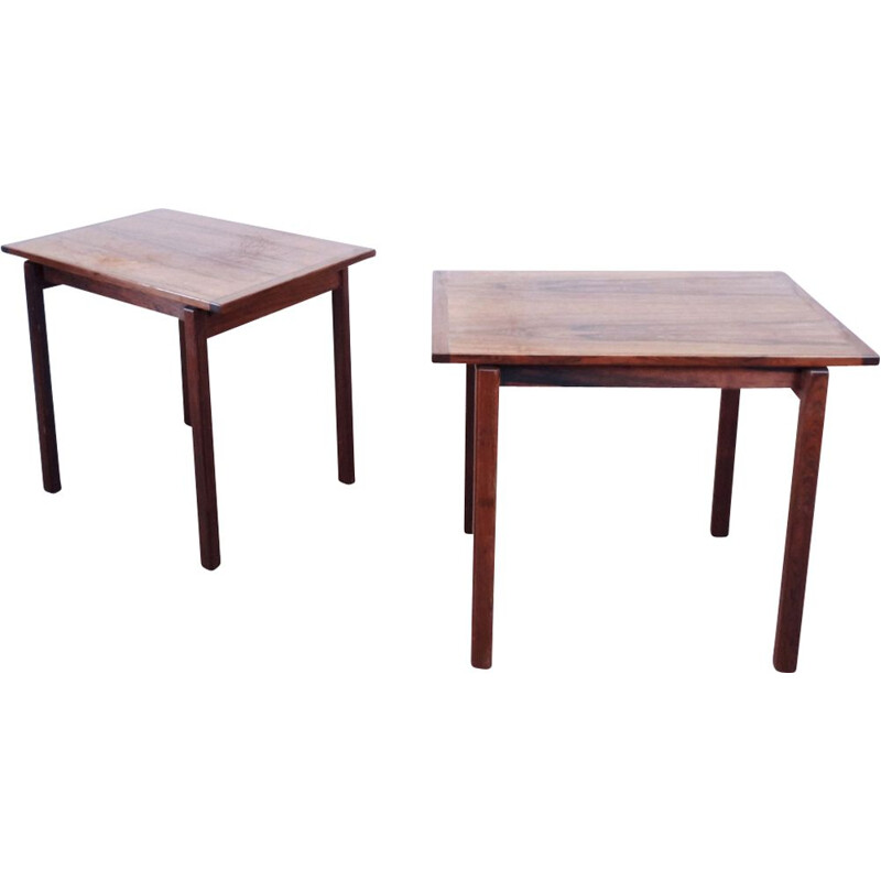 Pair of vintage scandinavian side tables in rosewood 1960