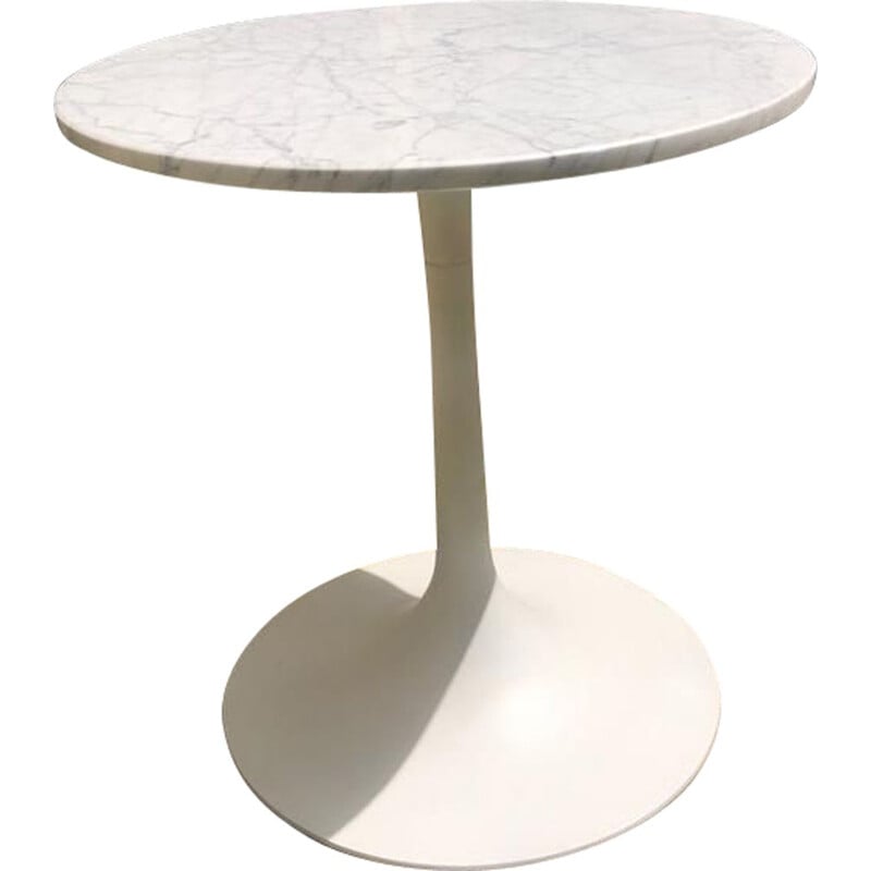 Vintage white marble coffee table 1970