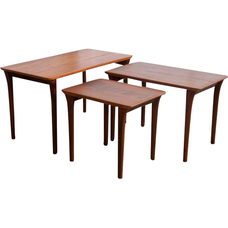 Set of vintage rosewood nesting tables 1960