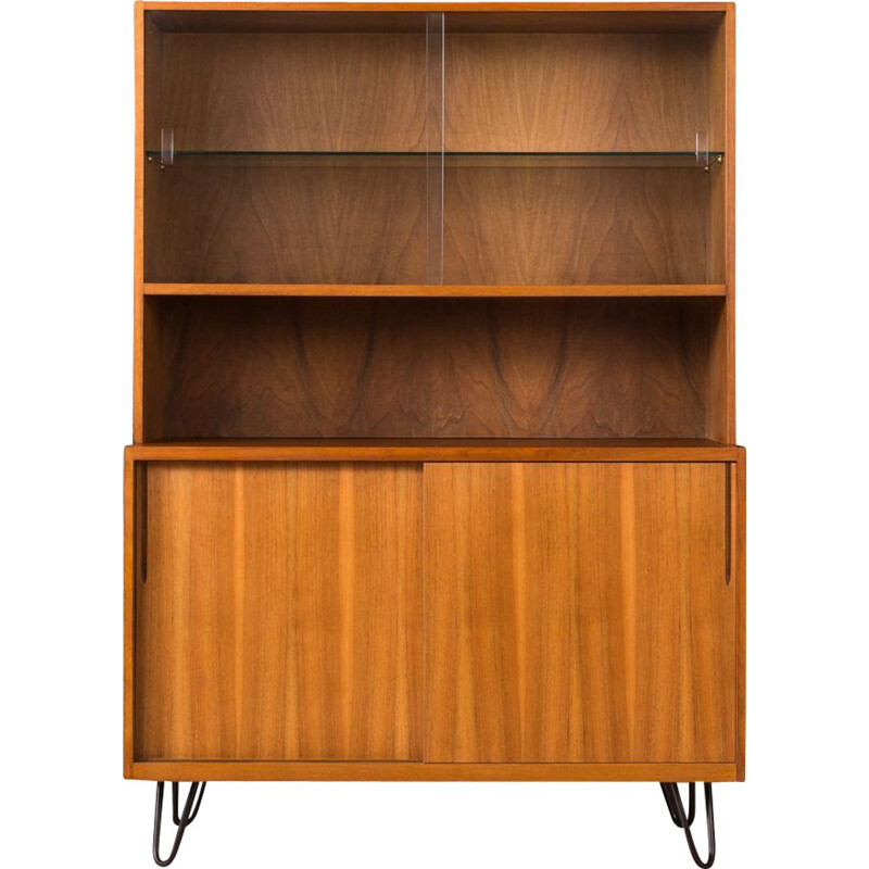 Vintage showcase for VEB in walnut and glass 1950