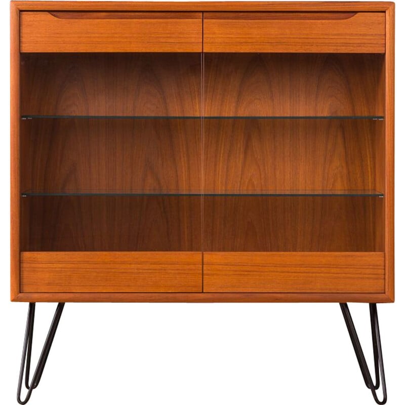 Vintage scandinavian showcase in teak and glass 1960