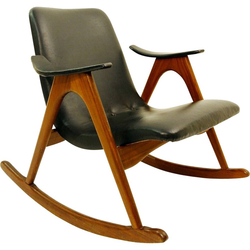 Vintage rocking chair by Louis Van Teeffelen for Webe 1960s