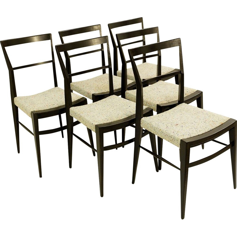 Set de 6 chaises à repas vintage Italiennes 1950s