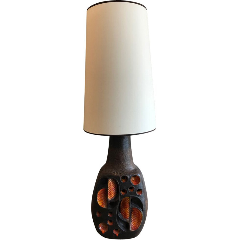 Lampe vintage en céramique France 1970s