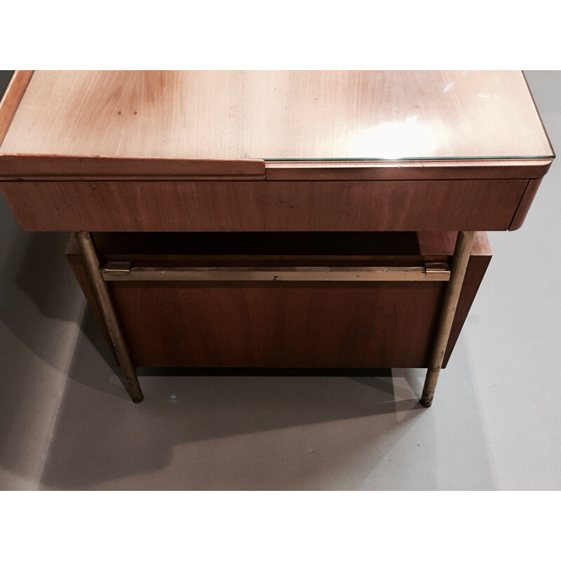 Vintage desk in rosewood and brass Scandinavian 1950