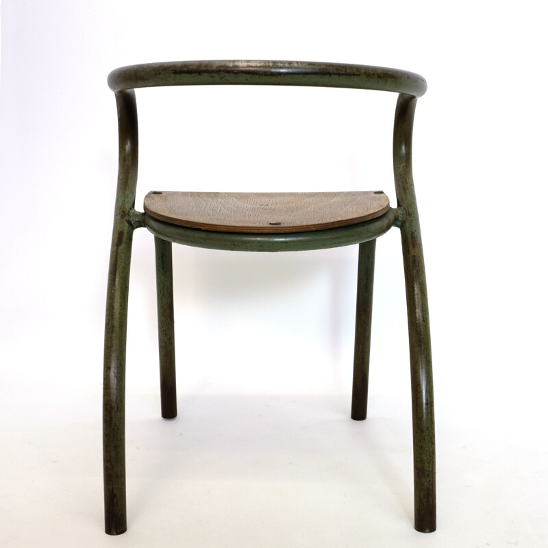Paire de chaises vintage pour Mobilor en bois et métal 1950
