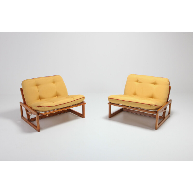 Pair of vintage lounge chairs Carlotta by Afra & Tobia Scarpa for Cassina 1960s