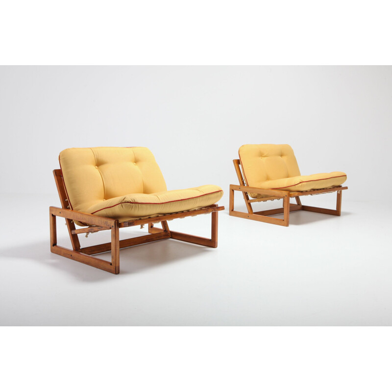 Pair of vintage lounge chairs Carlotta by Afra & Tobia Scarpa for Cassina 1960s