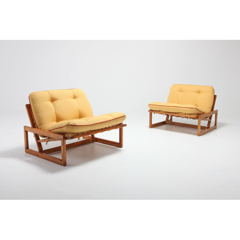 Pair of vintage lounge chairs Carlotta by Afra & Tobia Scarpa for Cassina 1960s