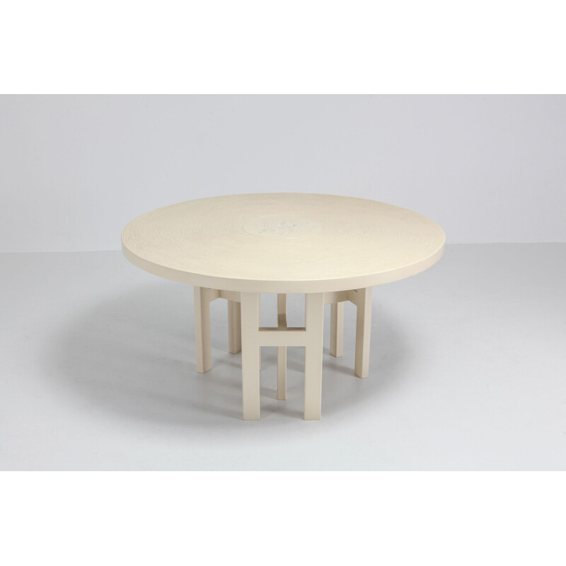 Vintage dining table in resin by Jean Claude Dresse 1970s