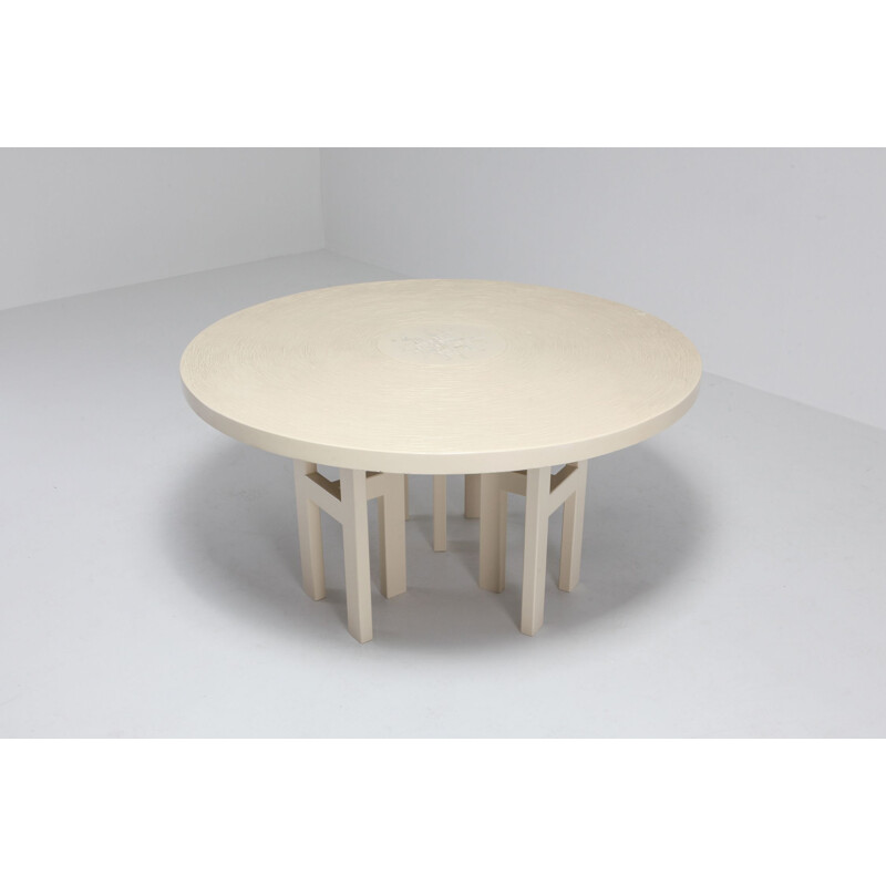 Vintage dining table in resin by Jean Claude Dresse 1970s