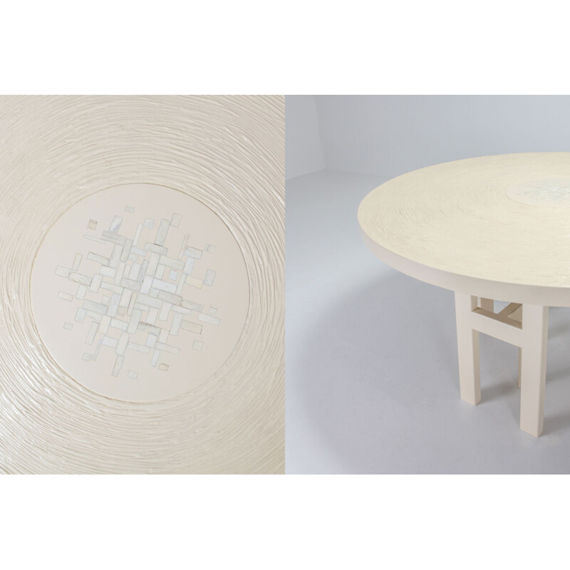 Vintage dining table in resin by Jean Claude Dresse 1970s