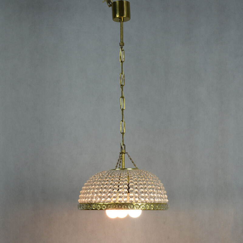 Vintage chandelier in crystal by Zelaznoborske Sklo, Czechoslovakia, 1970s