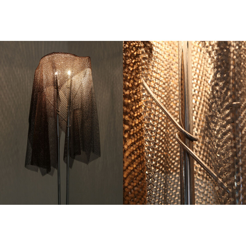 Vintage floor lamp Chain Mail by Toni Cordero for Artemide