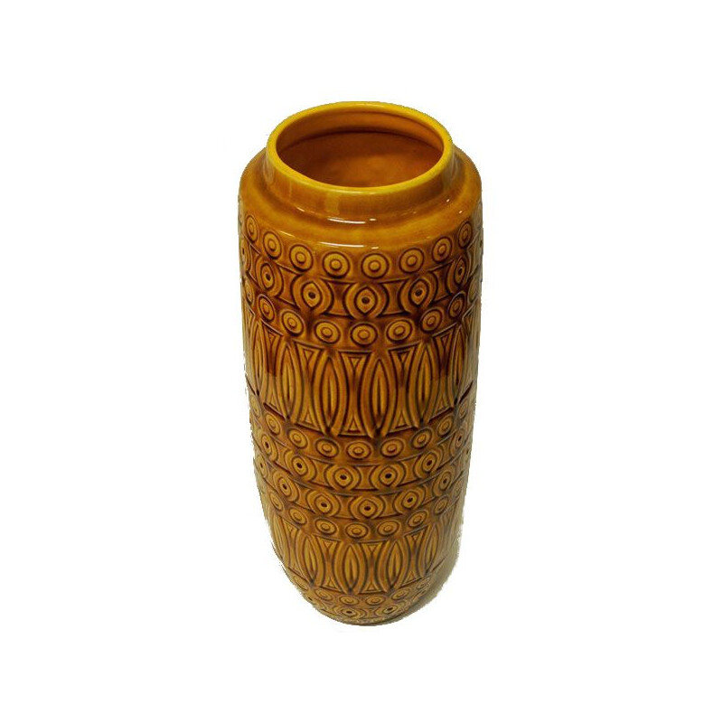 Vintage Inka Vase by Scheurich Keramik in yellow ceramics 1960