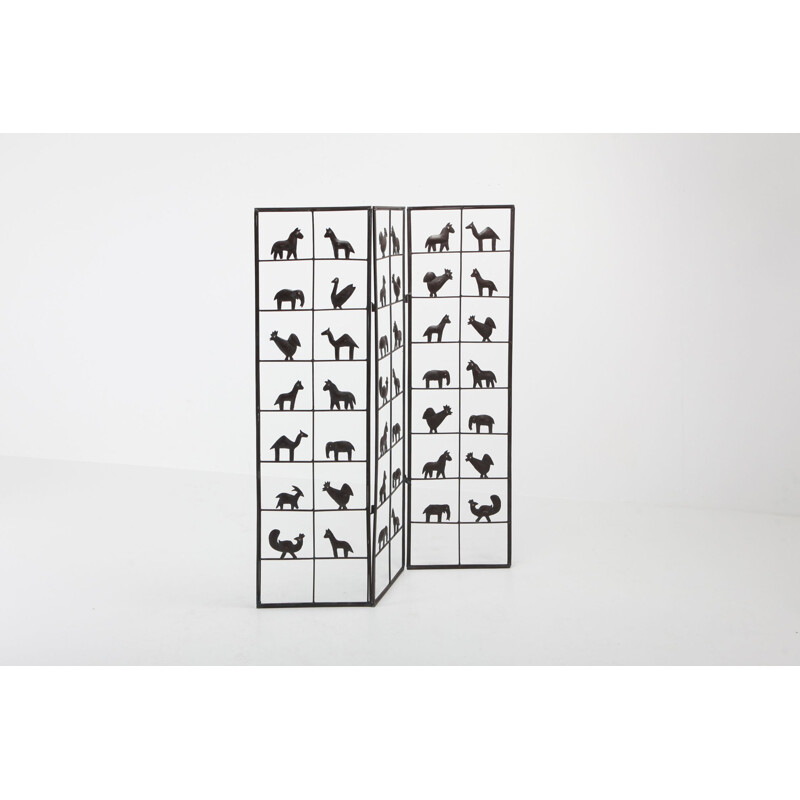 Vintage room divider Animal Atelier Marolles France 1950s