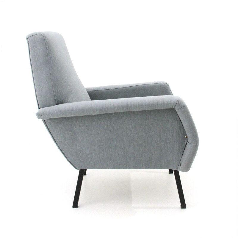 Vintage armchair gray azure Italy 1950s