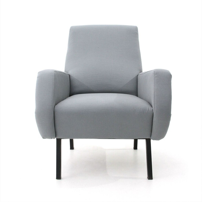 Vintage armchair gray azure Italy 1950s