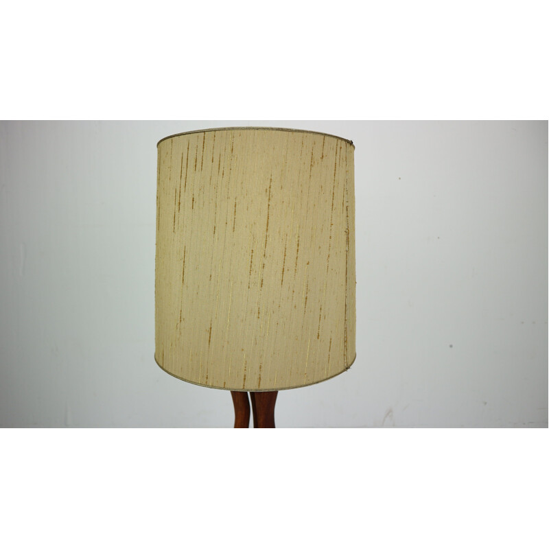 Vintage table lamp organic form in teak Denmark 1960