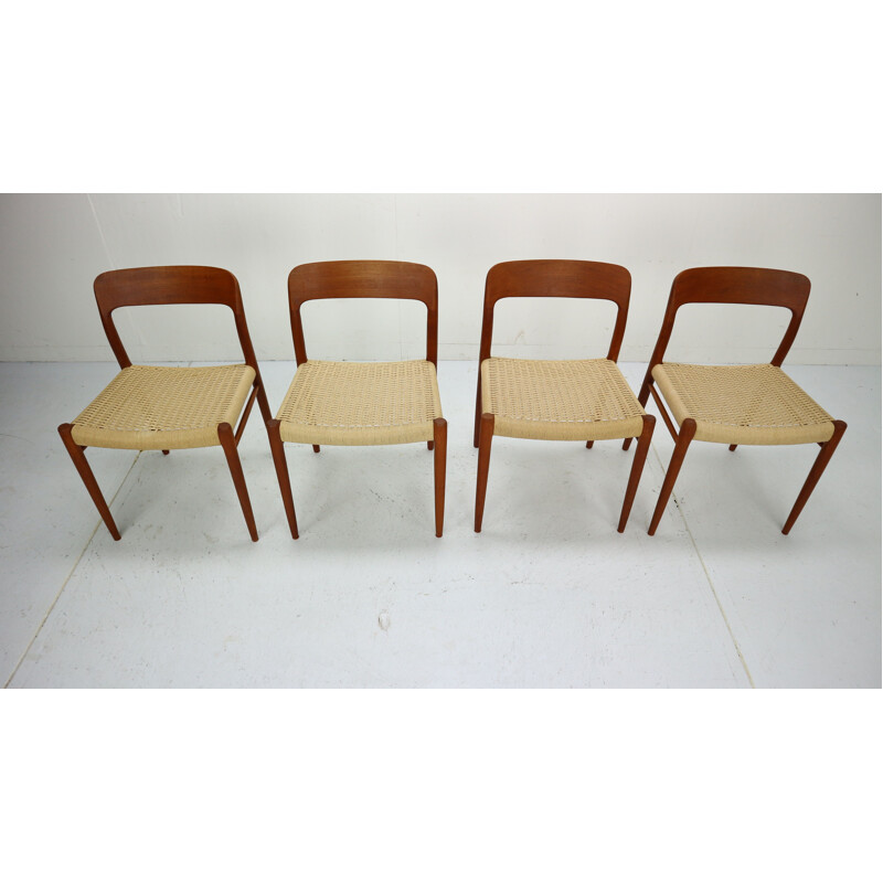 Set of 4 vintage Dining Chairs by Niels Otto Møller, Model 75, Denmark