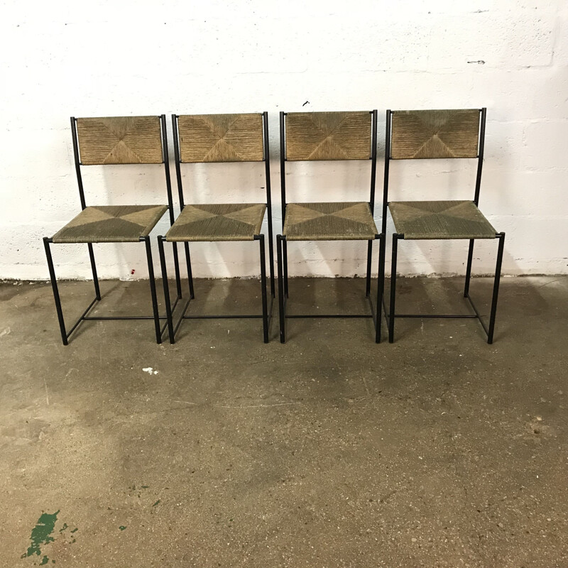 Set of 4 vintage chairs model Paludis 150 for Alias 1970