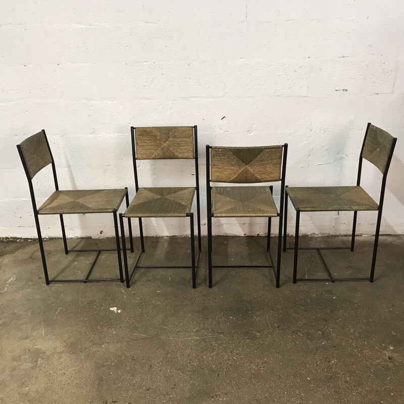 Set of 4 vintage chairs model Paludis 150 for Alias 1970