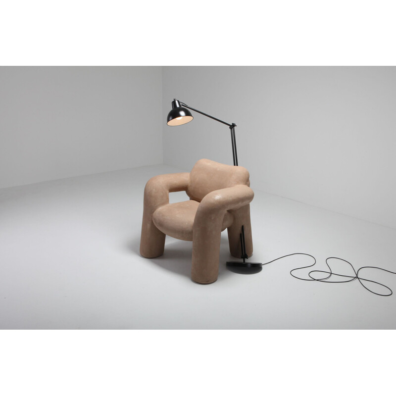 Vintage Blown-Up with lamp for Schimmel & Schweikle in brown leather