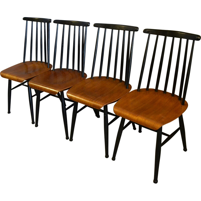 Set of 4 Fanett dining chairs, Illmari TAPIOVAARA - 1960s