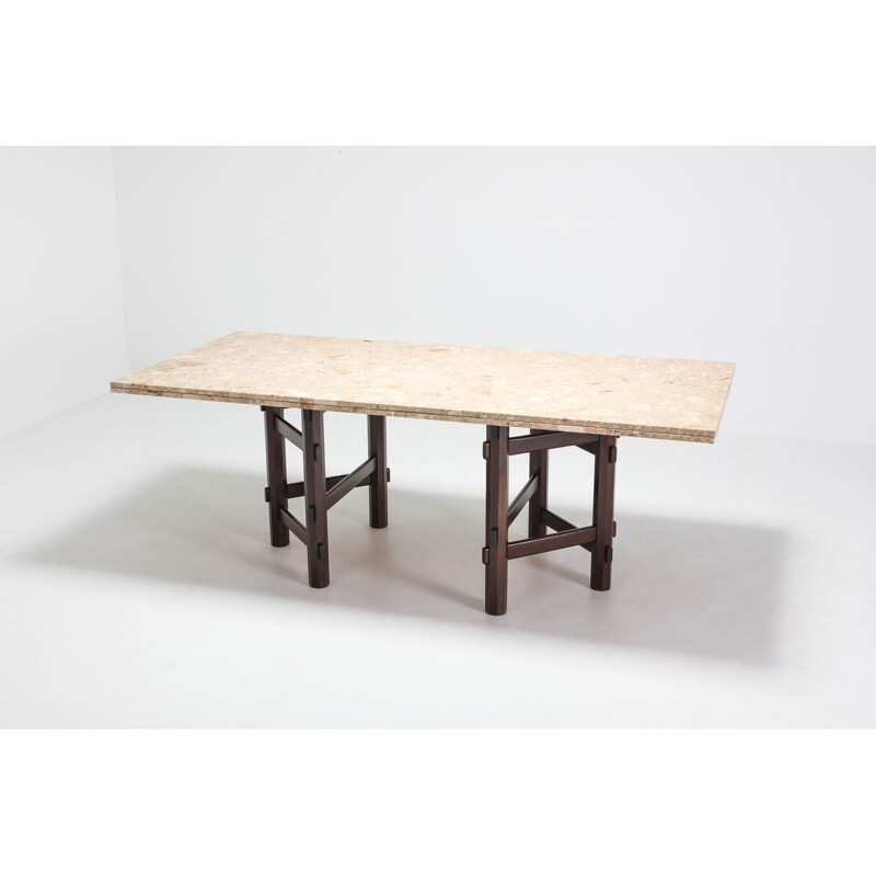 Vintage terazzo Marble table by Jan Vlug, Belgium