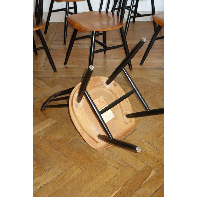Suite de 8 chaises vintage Fanett Ilmari Tapiovaara pour Edsby Verken