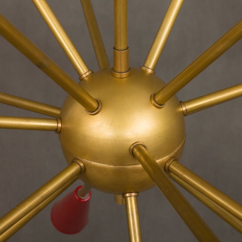 Vintage Italian spotnik chandelier with 16 arms, 1960
