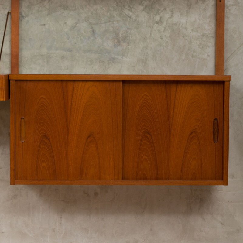 Vintage wall unit with desk and 2 cabinets by Poul Cadovius,1960