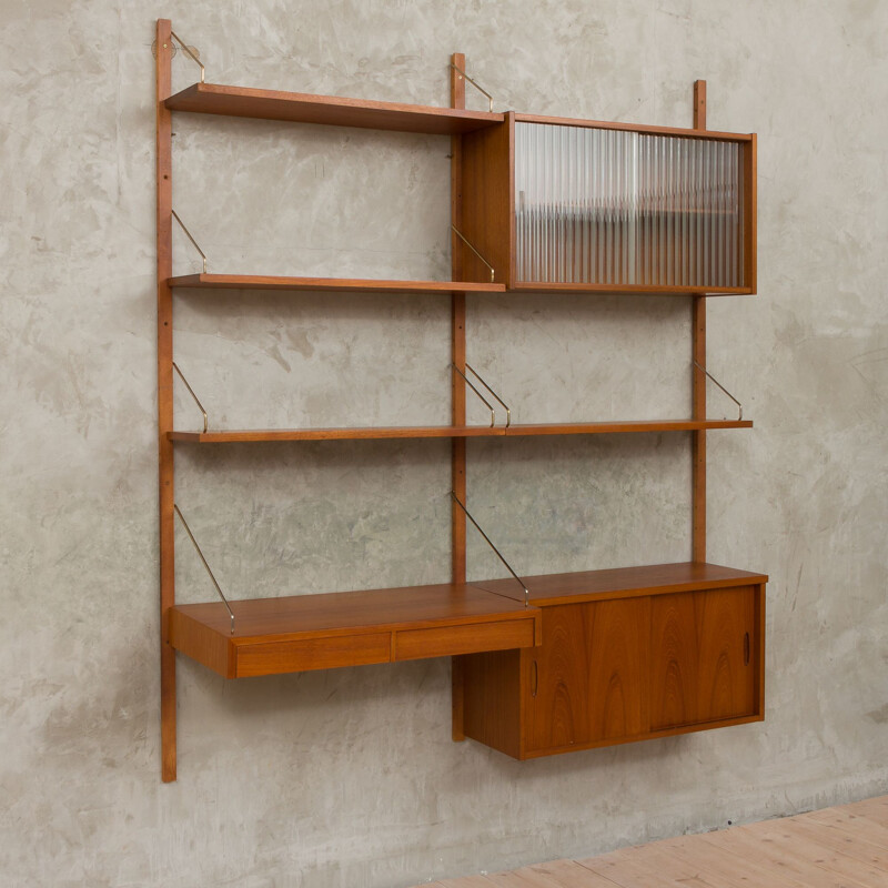 Vintage wall unit with desk and 2 cabinets by Poul Cadovius,1960