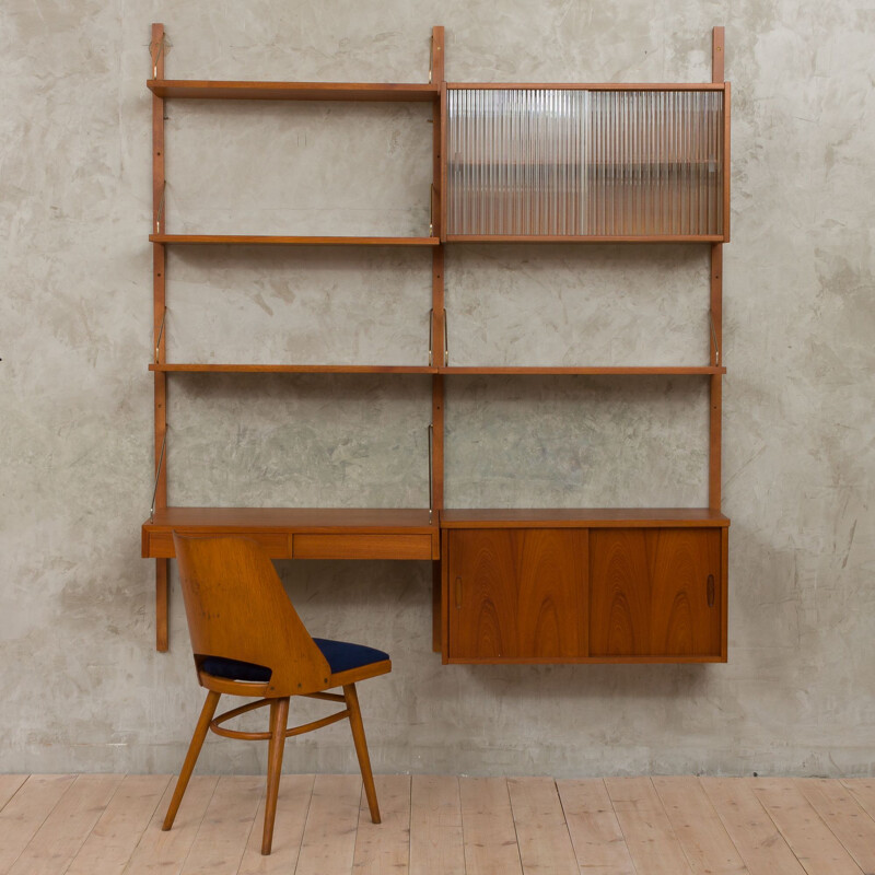 Vintage wall unit with desk and 2 cabinets by Poul Cadovius,1960