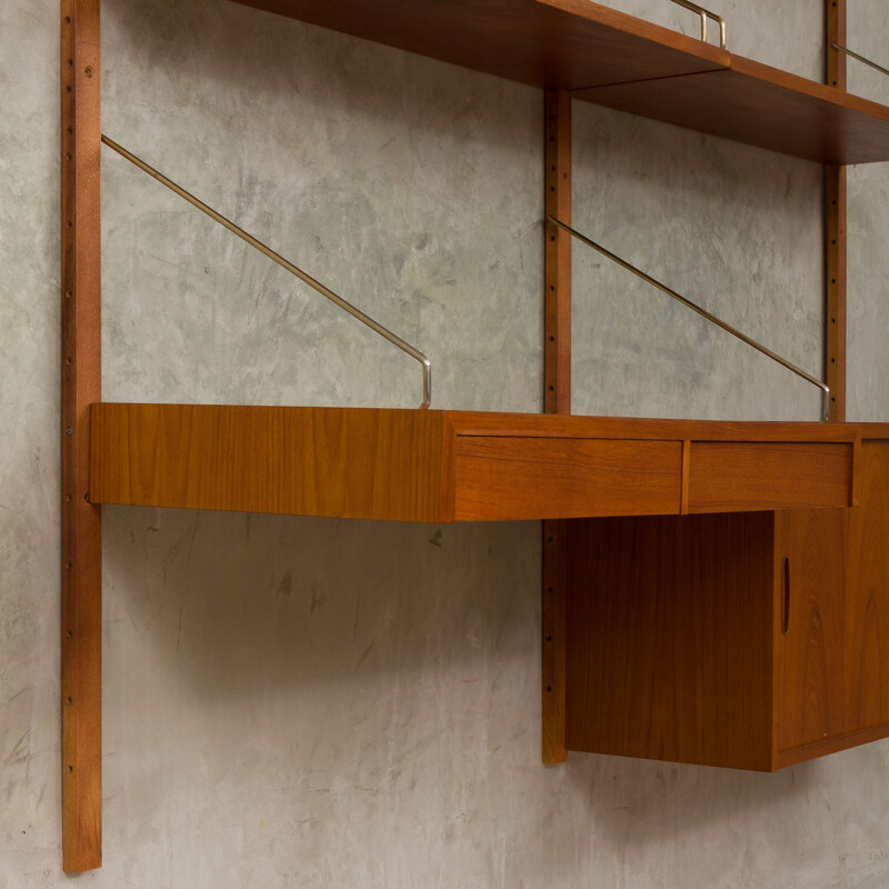 Vintage wall unit with desk and 2 cabinets by Poul Cadovius,1960