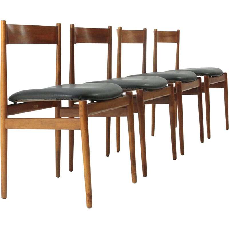 Set of 4 vintage dining chairs 101 by Gianfranco Frattini for Cassina, 1950s