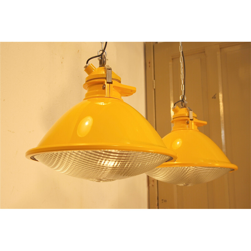 Vintage set of 2 pendant lights by Phillips for Schiphol airport,1970