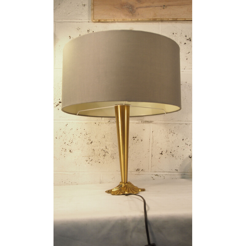 Vintage brass table lamp by Lucien Gau,1980